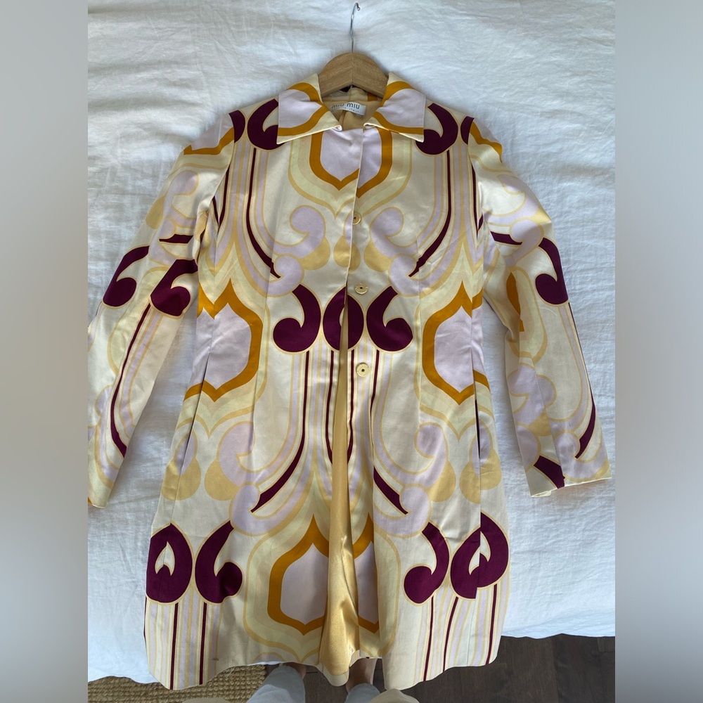 Vintage Miu Miu Patterned Trench Coat
